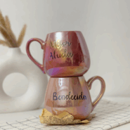 ماگ شاین دار صورتی سرامیکی