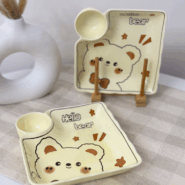 ظرف دو تکه مزهخوری تدی – سرامیکی فانتزی خرسی و شیک