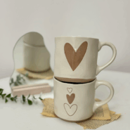 ماگ مینیمال قلبی – لیوان سرامیکی طرح قلب ساده – ماگ عشق و ولنتاین – هدیه شیک